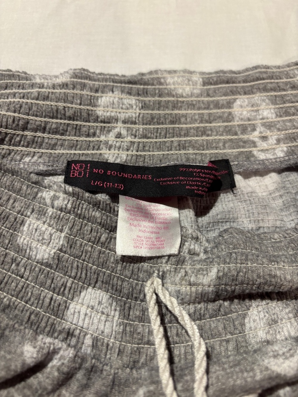 No Boundaries Gray Tie-Dye Ribbed Waist Shorts